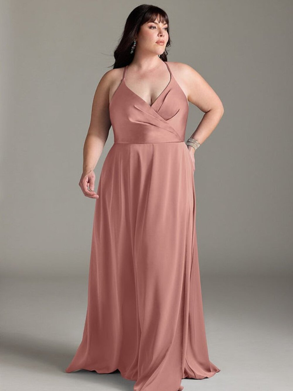 Azazie Davis dress NWT - Rosette Stretch Satin